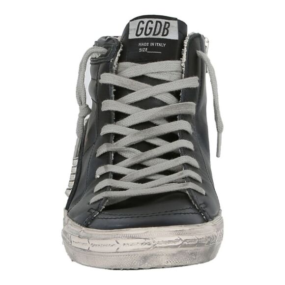 Golden Goose Studded High-Top Slide Sneakers Black Mens - Picture 4 of 6